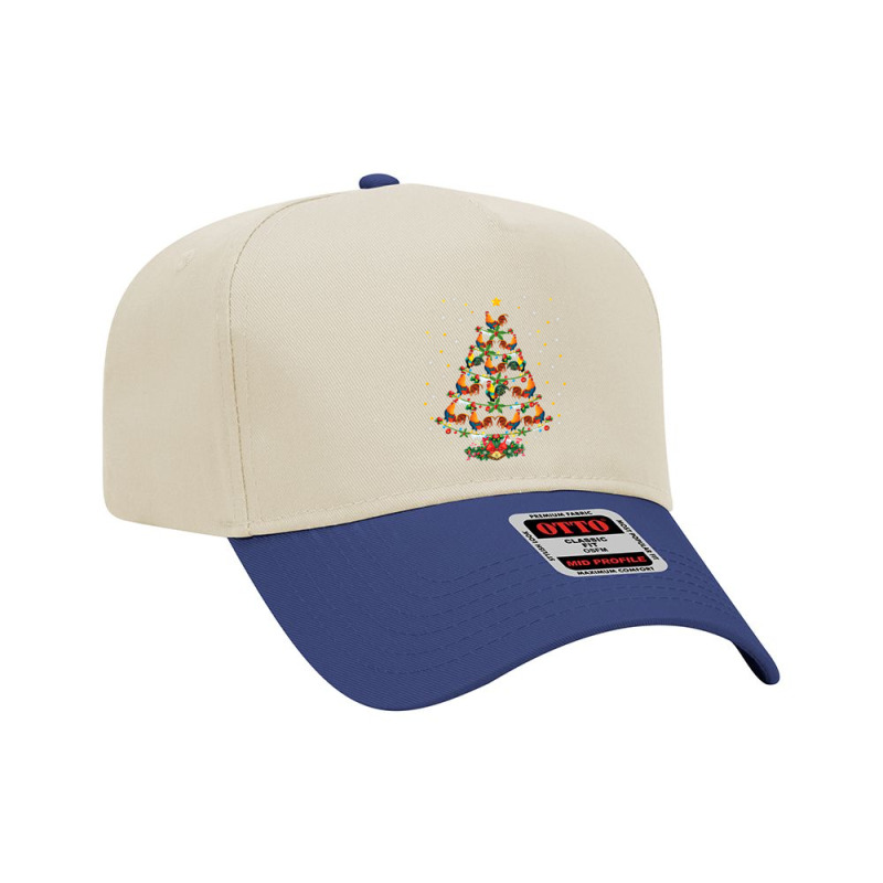 Chicken Roster Chicken Lover Xmas Roster Christmas Tree 25 Hen Chick Adjustable Baseball Cap by permad | Artistshot