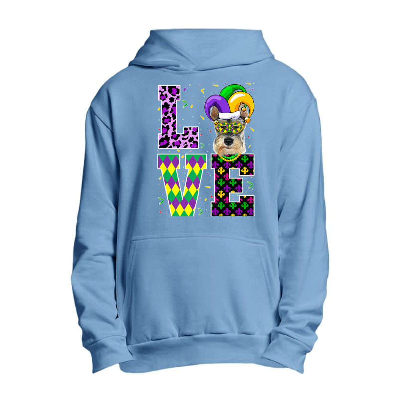 I Love Mardi Gras Festival Party Lover Funny Schnauzer Dog Premium T S Urban Pullover Hoodie | Artistshot