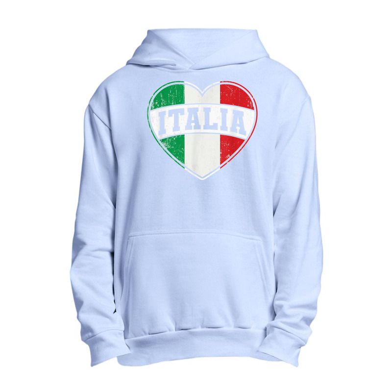 Italy Italia Italian Flag Heart Retro Vintage Design T Shirt Urban Pullover Hoodie | Artistshot