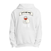 Womens Funny Cats Wine Everything Fine Red Wine Glasses Wine Lovers T Urban Pullover Hoodie | Artistshot