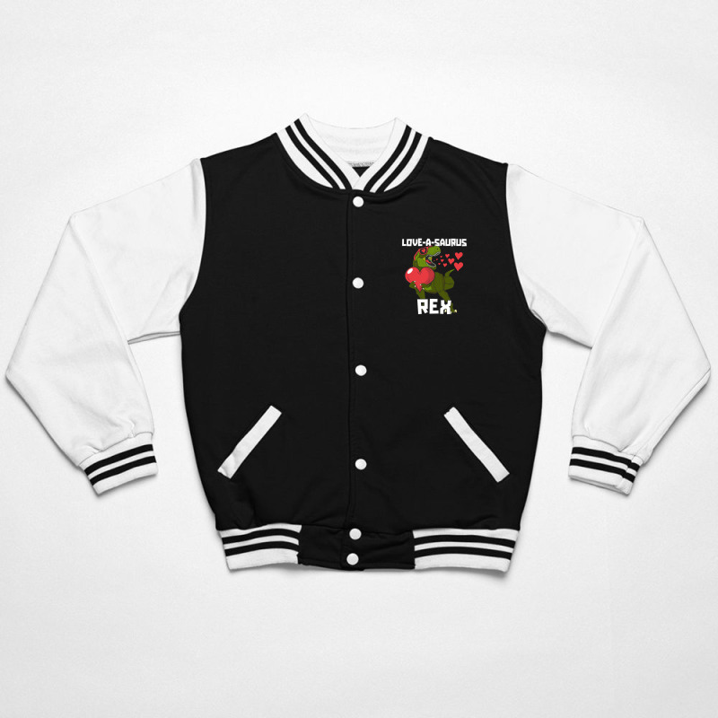 Loveasaurus Rex Valentines Day Dinosaur With Red Heart Funny And Cute Bomber Jacket | Artistshot