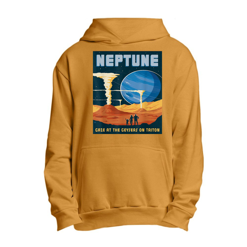 Retro Neptune Gaze At The Geysers On Triton Space Tourism T Shirt Urban Pullover Hoodie by puawhla | Artistshot