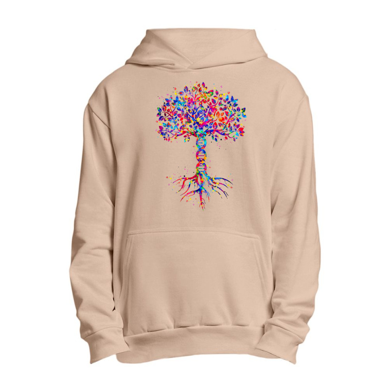 Dna Tree Life Watercolor Genetic Biologist Science Earth Day Urban Pullover Hoodie by Hoang95 | Artistshot