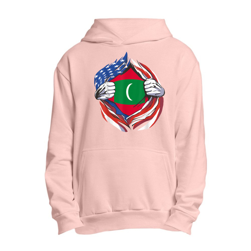 Maldives Flag American Proud Of My Maldivian Heritage T Shirt Urban Pullover Hoodie | Artistshot