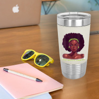 Womens Afro African American Black Woman Lyme Disease Warrior V Neck Leatherette Tumbler | Artistshot