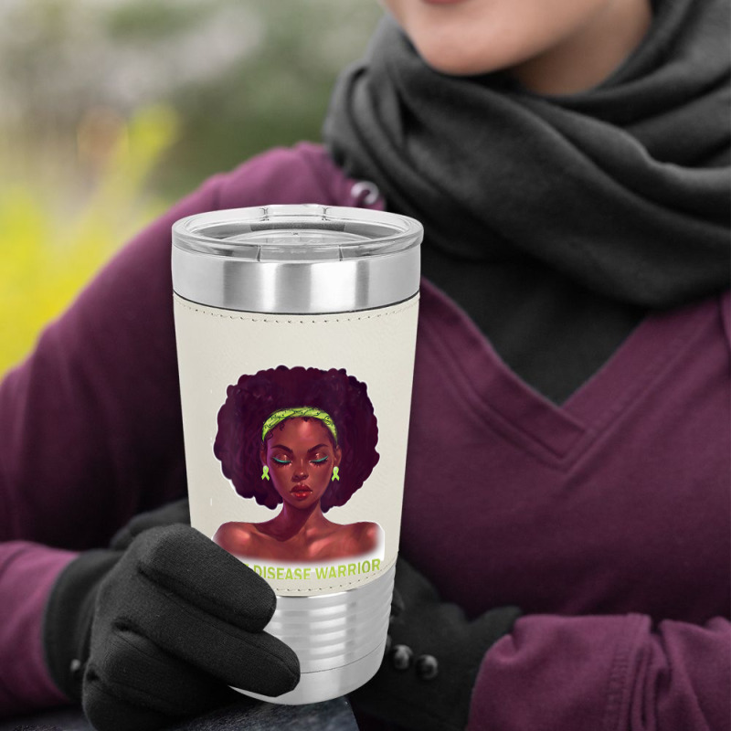 Womens Afro African American Black Woman Lyme Disease Warrior V Neck Leatherette Tumbler | Artistshot