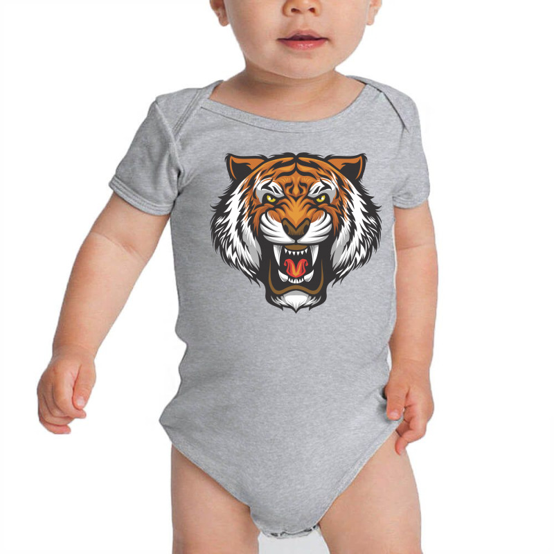 Angry Tiger Baby Bodysuit by Chiks | Artistshot