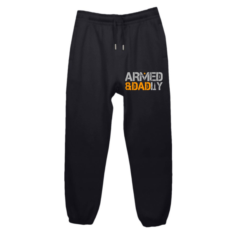 Mens Armed And Dadly Funny Deadly Fathers Day Urban Sweatpant | Artistshot