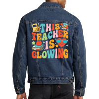 This Teacher Is Glowing Hello Summer Men Denim Jacket | Artistshot