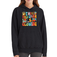 This Teacher Is Glowing Hello Summer Vintage Hoodie | Artistshot