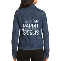 Silly Rabbit Easter Bunny Is For Jesus Ladies Denim Jacket | Artistshot