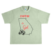 I Love State Of Georgia Flower Outline Canton City Girl T Shirt Urban Heavy T-shirt | Artistshot