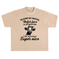 Cow Cattle Womens Funny Cow Im Sorry My Resting Heifer Face Is Intimid Urban Heavy T-shirt | Artistshot