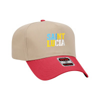 Saint Lucia Bold Color Block Zip Hoodie Adjustable Baseball Cap | Artistshot