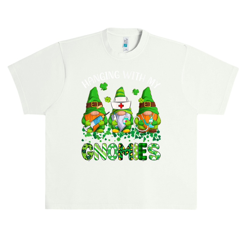 St Patricks Day Hanging With My Gnomies Nurse Stethoscope T Shirt Urban Heavy T-shirt | Artistshot