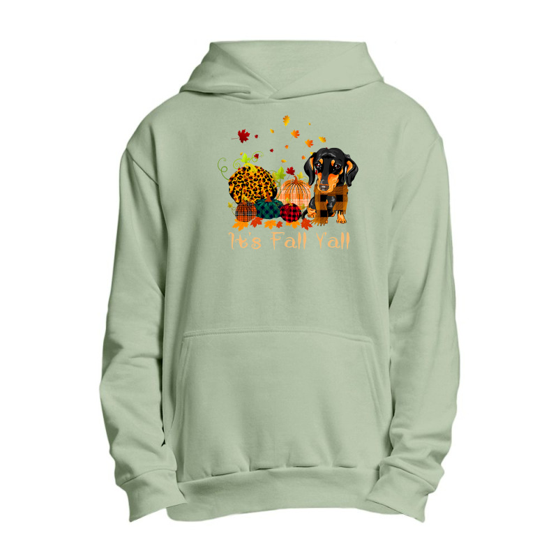 Dachshund Doxie Its Fall Yall Dachshund Pumpkin Dog Thanksgiving Costu Urban Pullover Hoodie | Artistshot