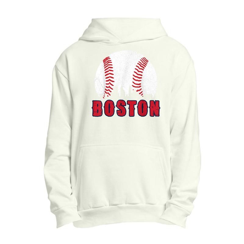 Vintage Boston Skyline Baseball Throwback For Red Game Day T Shirt Urban Pullover Hoodie | Artistshot