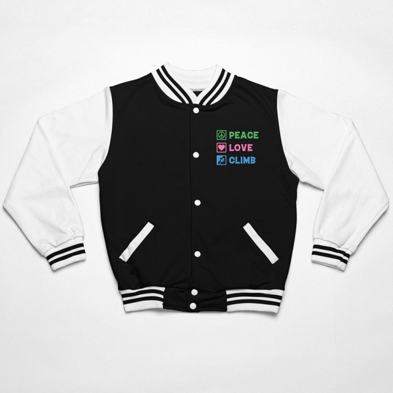 Peace Love Climb Climbing Bomber Jacket | Artistshot