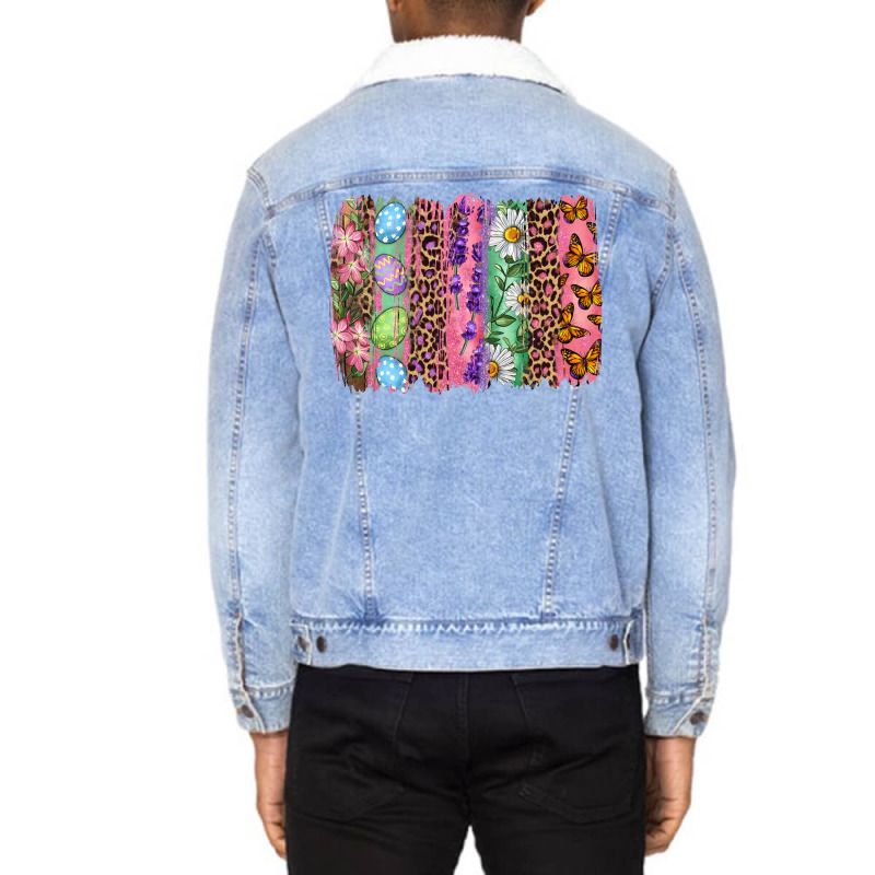 Western Easter Brushstroke Unisex Sherpa-lined Denim Jacket | Artistshot