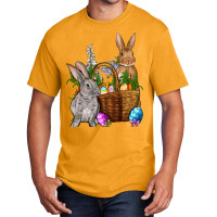 Bunnys Carrots Eggs With Basket Easter Basic T-shirt | Artistshot