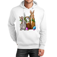 Bunnys Carrots Eggs With Basket Easter Unisex Hoodie | Artistshot