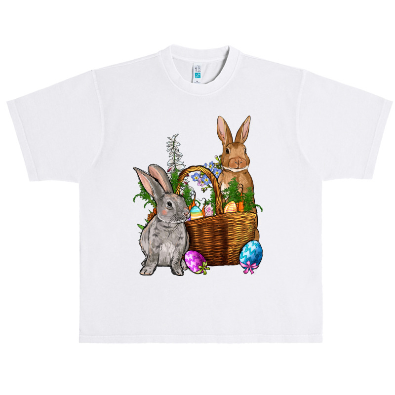 Bunnys Carrots Eggs With Basket Easter Urban Heavy T-shirt | Artistshot