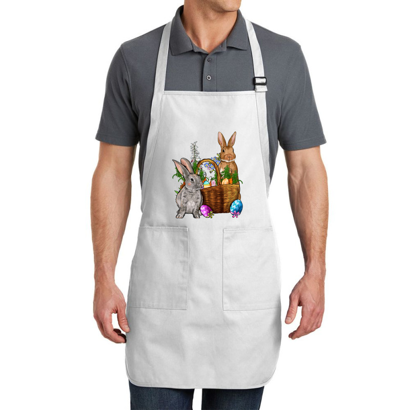 Bunnys Carrots Eggs With Basket Easter Full-length Apron | Artistshot