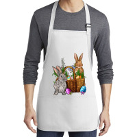 Bunnys Carrots Eggs With Basket Easter Medium-length Apron | Artistshot