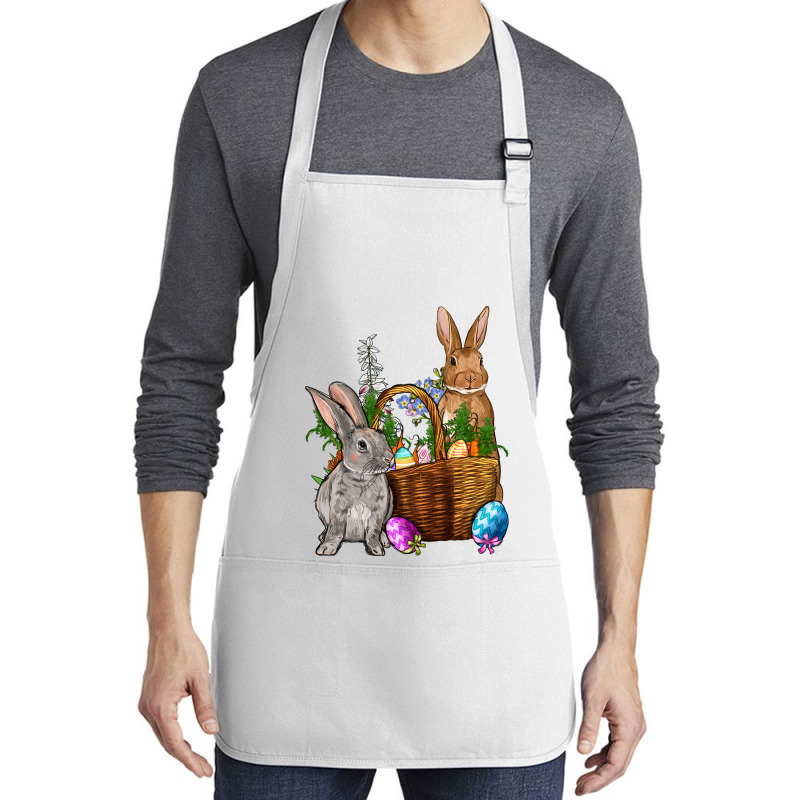 Bunnys Carrots Eggs With Basket Easter Medium-length Apron | Artistshot