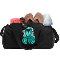 Ovarian Cancer Teal Ribbon With Boxing Gloves Duffel Bag | Artistshot