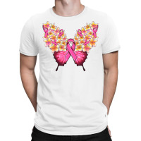 Pink Ribbon Breast Cancer Butterfly T-shirt | Artistshot