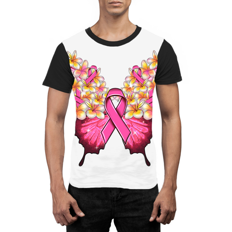 Pink Ribbon Breast Cancer Butterfly Graphic T-shirt | Artistshot