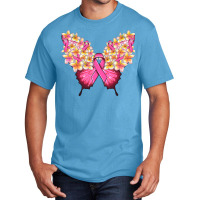 Pink Ribbon Breast Cancer Butterfly Basic T-shirt | Artistshot