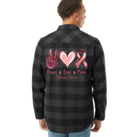 Peace Love Cure Uterine Cancer Flannel Shirt | Artistshot