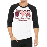 Peace Love Cure Uterine Cancer 3/4 Sleeve Shirt | Artistshot