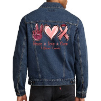 Peace Love Cure Uterine Cancer Men Denim Jacket | Artistshot