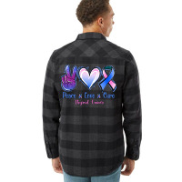 Peace Love Cure Thyroid Cancer Flannel Shirt | Artistshot