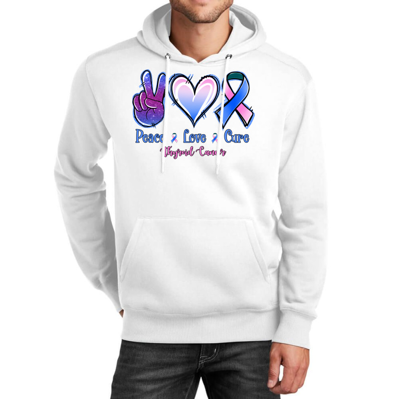 Peace Love Cure Thyroid Cancer Unisex Hoodie | Artistshot