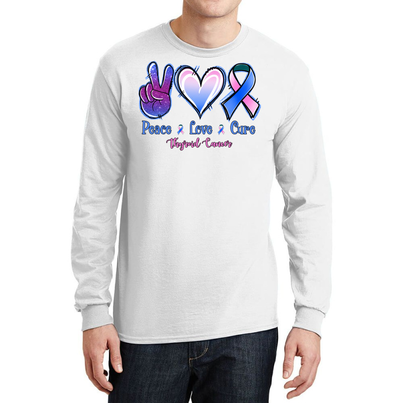 Peace Love Cure Thyroid Cancer Long Sleeve Shirts | Artistshot