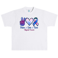 Peace Love Cure Thyroid Cancer Urban Heavy T-shirt | Artistshot