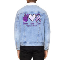 Peace Love Cure Testicular Cancer Unisex Sherpa-lined Denim Jacket | Artistshot