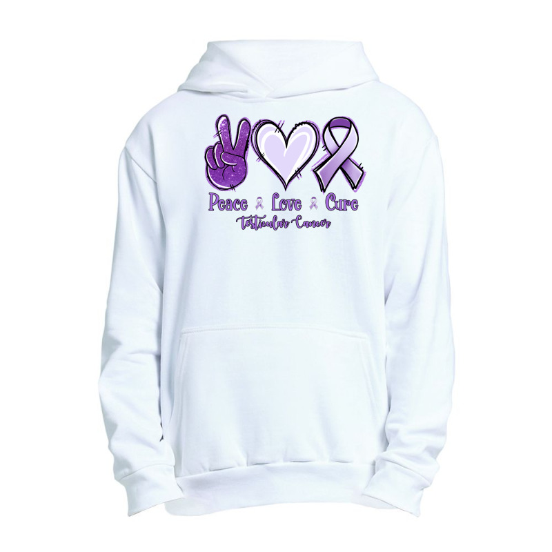 Peace Love Cure Testicular Cancer Urban Pullover Hoodie | Artistshot