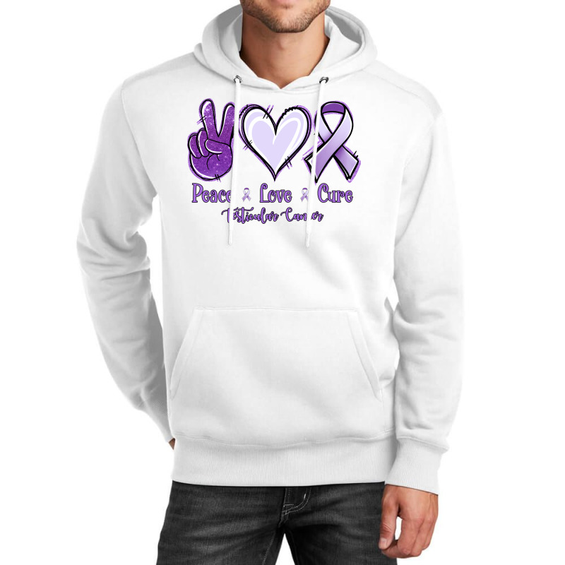 Peace Love Cure Testicular Cancer Unisex Hoodie | Artistshot