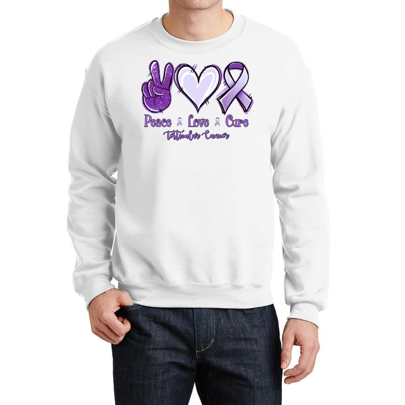 Peace Love Cure Testicular Cancer Crewneck Sweatshirt | Artistshot