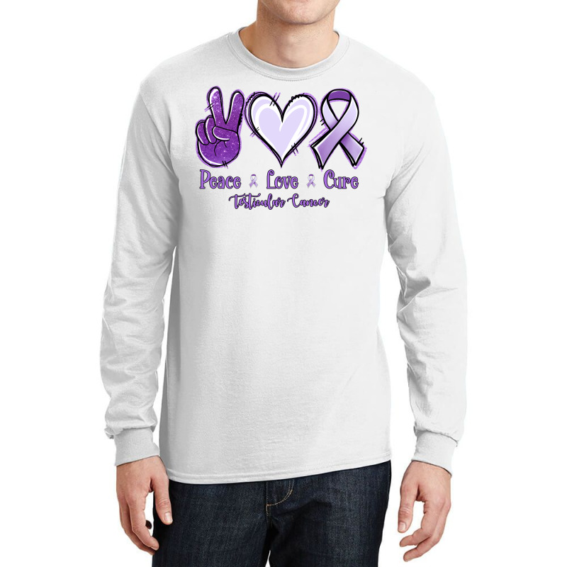 Peace Love Cure Testicular Cancer Long Sleeve Shirts | Artistshot