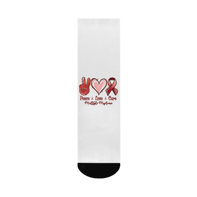 Peace Love Cure Multiple Myeloma Crew Socks | Artistshot