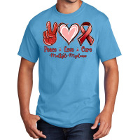 Peace Love Cure Multiple Myeloma Basic T-shirt | Artistshot