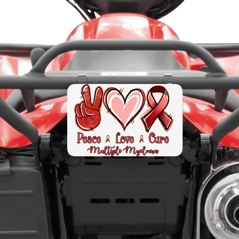 Peace Love Cure Multiple Myeloma Atv License Plate | Artistshot