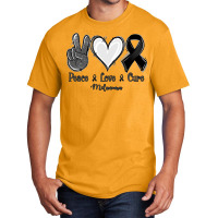 Peace Love Cure Melanoma Cancer Basic T-shirt | Artistshot