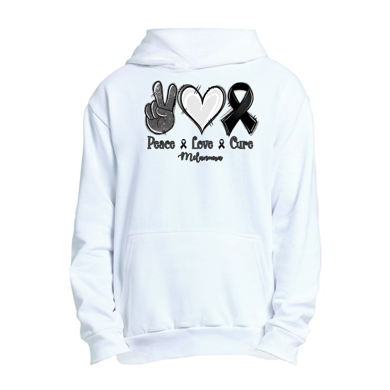 Peace Love Cure Melanoma Cancer Urban Pullover Hoodie | Artistshot